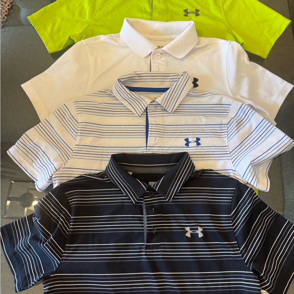 Under Armour Kids Polo Shirt Set - White, Blue, Green